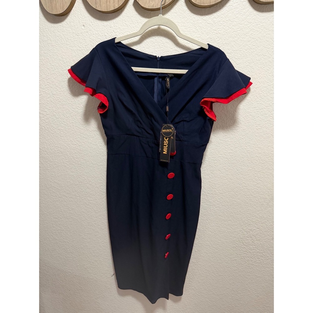 Miusol Dark Blue Dress Button Down Size L